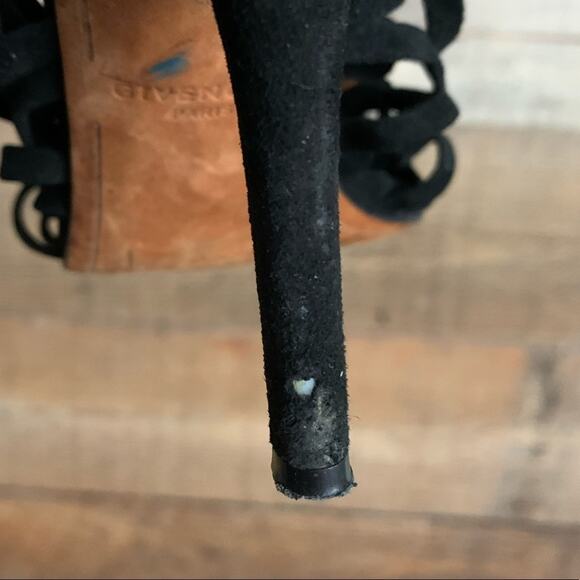 Givenchy Zenaide Suede Nautical Eyelet Heels Caged Gladiator Black Size 38 8 - Picture 12 of 13